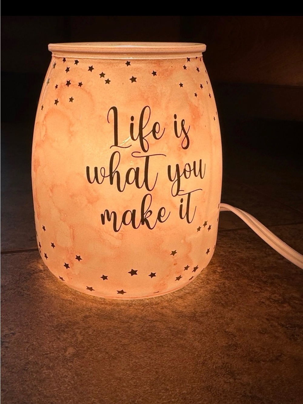 Scentsy “Life Is What You Make It” Warmer Open Box Tested w/2 New Bulbs